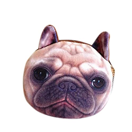 Geldbörsen Herren Vintage Brieftasche Damen Groß Modische und niedliche Cartoon-Tiergeschenke Geldbörse BagCard Bag Key Bag 3D Dog Printing Wallet Klein Geldbörsen Damen Blau Brieftasche (E, One Size) von BIISDOST