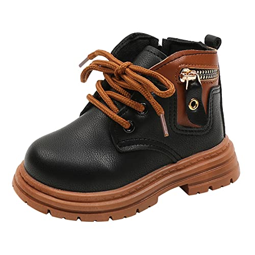 Gummistiefel Gefüttert Jungs Winter Boots Jungen 40 Kleinkind Jungen und Mädchen Booties Kleine Kinderschuhe Kurze Stiefel Lässige Stiefeletten Winterboots Jungs 39 Jungen (Black, 27.5 Little Child) von BIISDOST