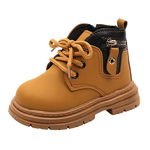 Gummistiefel Gefüttert Jungs Winter Boots Jungen 40 Kleinkind Jungen und Mädchen Booties Kleine Kinderschuhe Kurze Stiefel Lässige Stiefeletten Winterboots Jungs 39 Jungen (Yellow, 28 Little Child) von BIISDOST