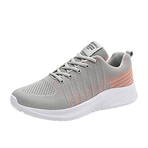 Herren Flache Schnürschuhe - Weichen Sohlen Sneakers Freizeit Schuhe Flach Walking Shoes rutschfest Turnschuhe Mesh Trekkingschuhe Leichtgewichts Joggingschuhe Atmungsaktiv Sportschuhe von BIISDOST