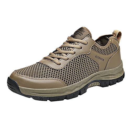 Herren Outdoor Laufschuhe: Freizeitschuhe Mode Schnürschuhe Flach Laufschuhe Alltägliche Sportschuhe Trekkingschuhe Praktische Schuhe Weichen Sohlen Sneakers Walking Shoes von BIISDOST