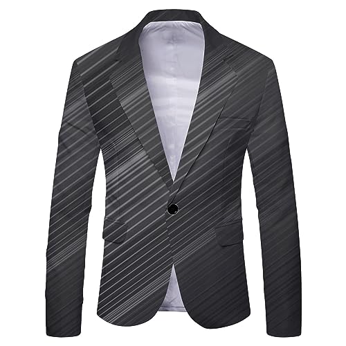 Herren Sakko Blazer Slim Fit Männer Sakko Anzug Regular Fit Modern Basic Sportlich Reverskragen Anzugjacke Anzüge Freizeit Jackett Sportsakko Hochzeitsanzug Winterjacken für (Z1014_1-Black, XL) von BIISDOST