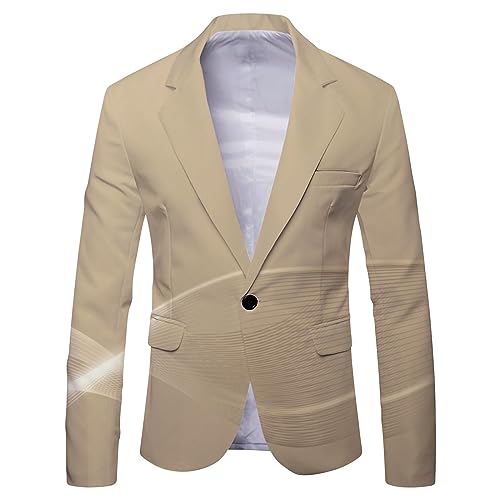 Herren Sakko Blazer Slim Fit Männer Sakko Anzug Regular Fit Modern Basic Sportlich Reverskragen Anzugjacke Anzüge Freizeit Jackett Sportsakko Hochzeitsanzug Winterjacken für (Z1014_1-Yellow, M) von BIISDOST