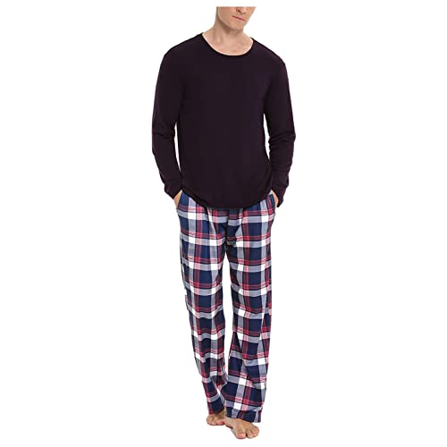 Herren-Schlafanzug-Set aus Weichem Fleece Langen Ärmeln Karierter Hose Pyjama Regular Fit Unifarben Winter Zweiteiliger Sleepwear Bequem Hausanzug Weich Schlafanzughose Hautfreundlich Outfit Herren-Schlafanzug-Set aus Weichem Fleece Langen Ärmeln Karierter Hose Pyjama Regular Fit Unifarben Winter Zweiteiliger Sleepwear Bequem Hausanzug Weich Schlafanzughose Hautfreundlich Outfit von BIISDOST