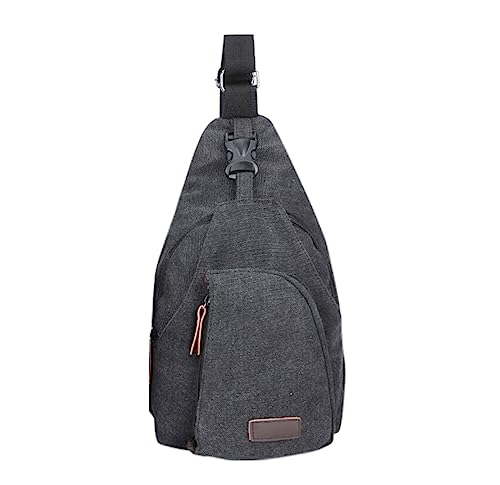 Hüfttaschen Damen Hüfttaschen Für Männer Canvas-Schultertasche, Brusttasche, lässiger, Leichter Umhängetasche für Reisen, Wandern, Radfahren Hüfttaschen Für Hüfttaschen Damen (Black, One Size) von BIISDOST