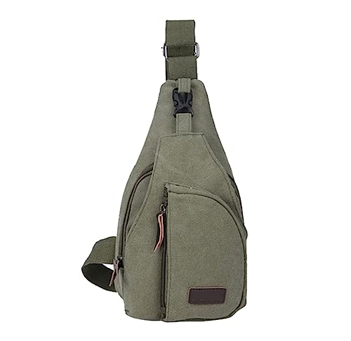 Hüfttaschen Damen Hüfttaschen Für Männer Canvas-Schultertasche, Brusttasche, lässiger, Leichter Umhängetasche für Reisen, Wandern, Radfahren Hüfttaschen Für Hüfttaschen Damen (Green, One Size) von BIISDOST