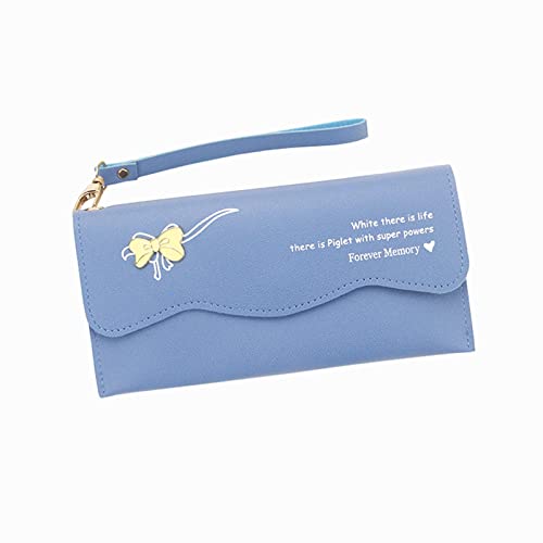 Kitkartenhüllen Edelstahl Geldbörsen Männer Klein Schleife Kunstleder Achseltasche Handytasche Umschlag Tasche Handtasche Clutch Bag Geldbörsen Herren Schwarz Geldbörsen Damen Schön (Blue, One Size) von BIISDOST