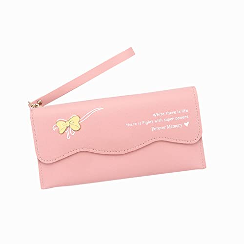 Kitkartenhüllen Edelstahl Geldbörsen Männer Klein Schleife Kunstleder Achseltasche Handytasche Umschlag Tasche Handtasche Clutch Bag Geldbörsen Herren Schwarz Geldbörsen Damen Schön (Pink, One Size) von BIISDOST