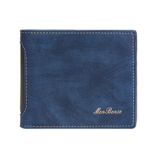 Kitkartenhüllen Metall Brieftasche Fashion Color Blocking Short Wallet Herren Open Purse Multiple Card Slots Clutch Bag Damen Geldbörsen Handmade Klein Damen Geldbörsen (Blue, One Size) von BIISDOST