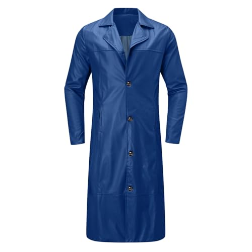 Ledermantel Herren Lang Schwarz Männer Solide Trenchcoat Slim Kunstleder Leder Viktorianischen Cosplay Kostüm Distressed Herrenmantel Windjacke aus Kunstleder Winterjacke Ledermantel Herren Lang Schwarz Männer Solide Trenchcoat Slim Kunstleder Leder Viktorianischen Cosplay Kostüm Distressed Herrenmantel Windjacke aus Kunstleder Winterjacke von BIISDOST