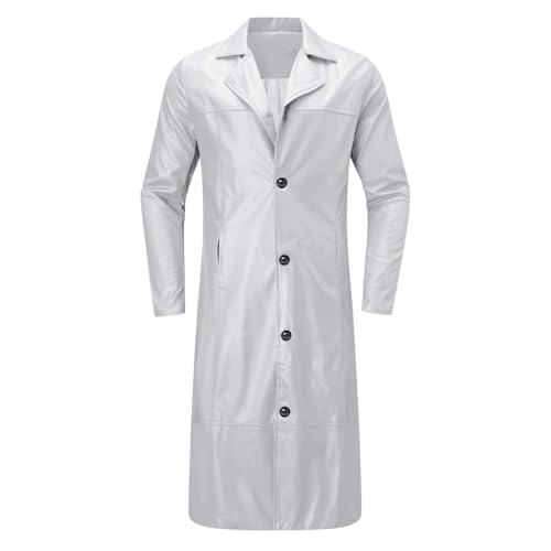 Ledermantel Herren Lang Schwarz Männer Solide Trenchcoat Slim Kunstleder Leder Viktorianischen Cosplay Kostüm Distressed Herrenmantel Windjacke aus Kunstleder Winterjacke Ledermantel Herren Lang Schwarz Männer Solide Trenchcoat Slim Kunstleder Leder Viktorianischen Cosplay Kostüm Distressed Herrenmantel Windjacke aus Kunstleder Winterjacke von BIISDOST