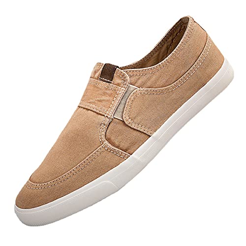 Loafer für Männer Schuhe Stoff-Schuhe Flacher Boden Freizeitschuhe Atmungsaktiv Loafers Leichtgewichts Freizeitschuhe EIN-Fuß-Steigbügel Bequemes Walking Shoes Praktische Canvas Schuhe von BIISDOST