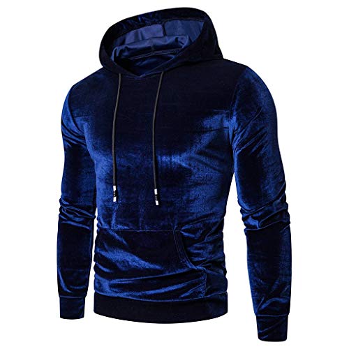 Pullover Herren Warm Gold Samt Hoodie Langarm Hoodie mit Kapuze Sweatjacke Freizeithemden Freizeit Jacke für Winter 90er E-Girl Top Herrenpullover Wanderjacke Sportswear Trainingsshirt Sweatshirt von BIISDOST