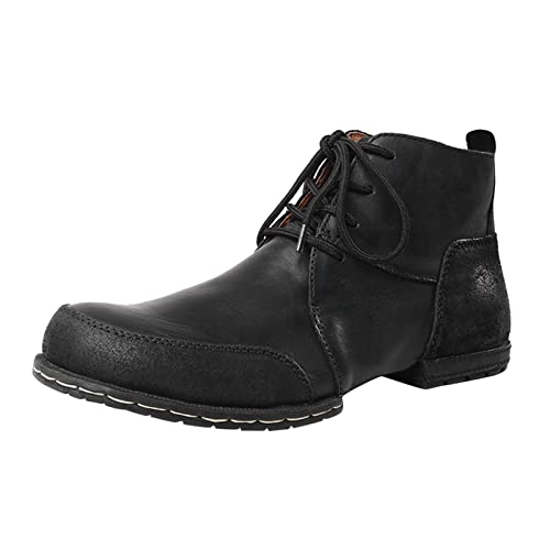 Winterstiefel Herren Leder Schwarz Stiefel Stiefelette Gefütterte Schneestiefel Draussen Boots Arbeitsschuhe Arbeitsstiefel Modische Slip-On-Sneaker Wandern Arbeiten von BIISDOST