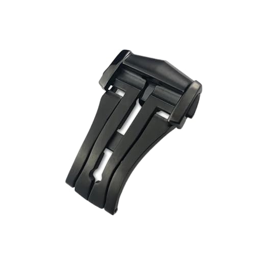 BIK 18 mm 20 mm spitze Faltschließe für Omega-Gummi-Lederarmband, schwarzes Roségold-Edelstahl-Schmetterlingsverschluss(Black Pointed,18mm) von BIK