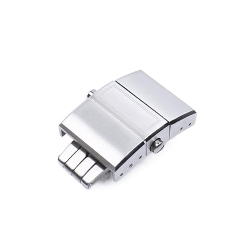 BIK Für Athens Strap Faltschließe Gummi Silikon 316 Edelstahl Butterfly-Verschluss 20 mm(Silver Color) von BIK