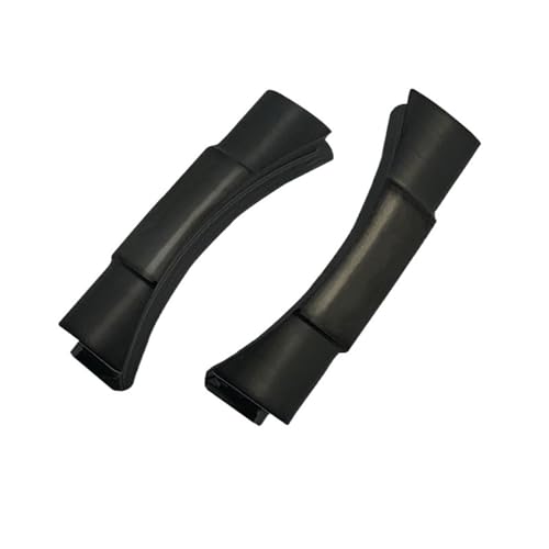 BIK Gebogenes Endglied 20 mm 21 mm für Rolex Submariner GMT Daytona Edelstahl-Armbandabschnitt Gummiarmband Uhrenteil-Zubehör(Black,21mm) von BIK