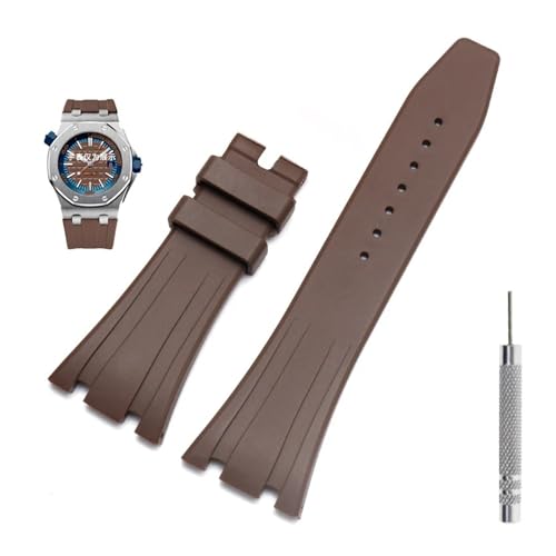 BIK Gummi-Uhrenarmband 27 mm für AP 15703 26470SO Royal Oak Offshore Herren-Sportuhrenarmband, 28mm, Achat von BIK