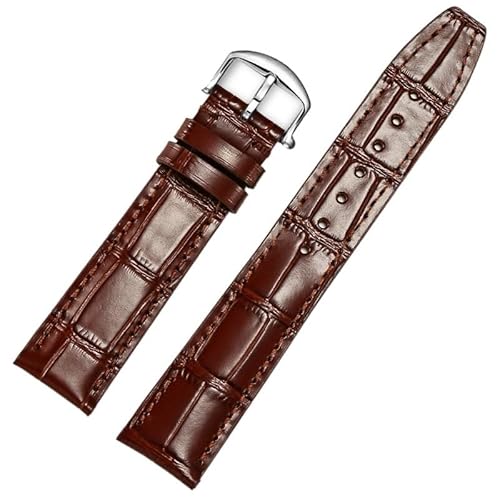 BIK Leder-Uhrenarmband, kompatibel mit IWC-Ersatzbändern, klassische Alligatorstruktur, 20 mm, 21 mm, 22 mm, für IWC Big PILOT Spitfire GUN IW5009 IW3777, Nieten, Rindsleder-Uhrenarmband(Brown s p buc von BIK