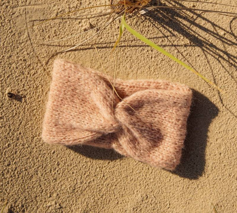 stirnband Alpaka Seide Wolle Sandrosa von BIKABIK