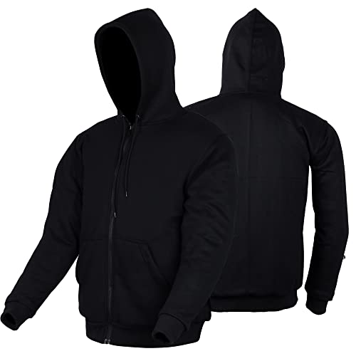 Bikers Gear Australia Motorradjacke – Schützender schwarzer roter und grauer Kapuzenpullover, gefüttert mit Kevlar und herausnehmbaren Softshell-Motorradjacken für Herren, Schwarz , 46 von BIKERS GEAR AUSTRALIA PHILLIP ISLAND BG