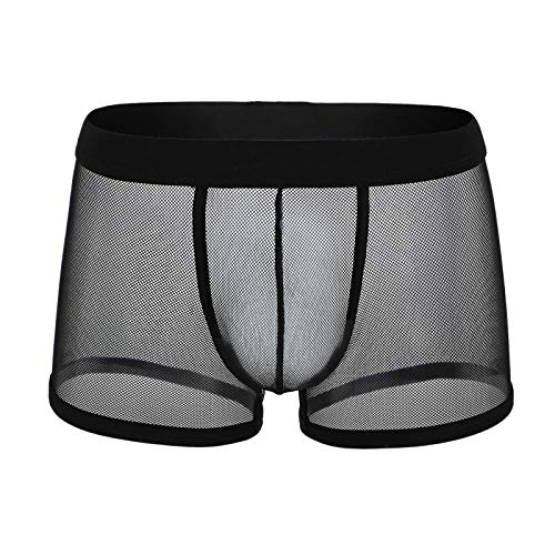 BIKETAFUWY Boxershorts Herren Unterwäsche Atmungsaktive Mesh Unterwäsche Mittlere Taille Freizeit Sport Unterhose Sexy Slips Männer 02 von BIKETAFUWY