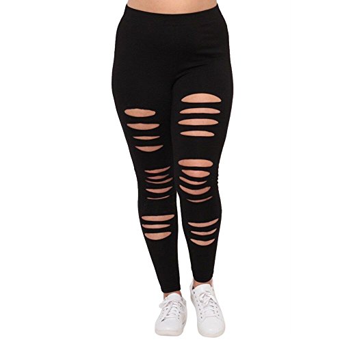 BIKETAFUWY Damen Sport Leggings Mode Plus Size Damen Sexy Leggings Hosen Yoga Sport Loch Freizeithosen High Waist Jogginghose Nahtlose Fitnesshose mit Hohe Taille von BIKETAFUWY