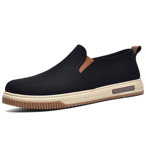 Herren-Sneaker aus Segeltuch, Slip-On-Sneaker, Herren, Laufen, Sport, Wanderschuhe, Walking, ohne Schnürsenkel, Sneaker und Sportschuhe, Sicherheitsschuhe, Sneaker, Orthopädische Schuhe, 01 Schwarz Herren-Sneaker aus Segeltuch, Slip-On-Sneaker, Herren, Laufen, Sport, Wanderschuhe, Walking, ohne Schnürsenkel, Sneaker und Sportschuhe, Sicherheitsschuhe, Sneaker, Orthopädische Schuhe, 01 Schwarz von BIKETAFUWY