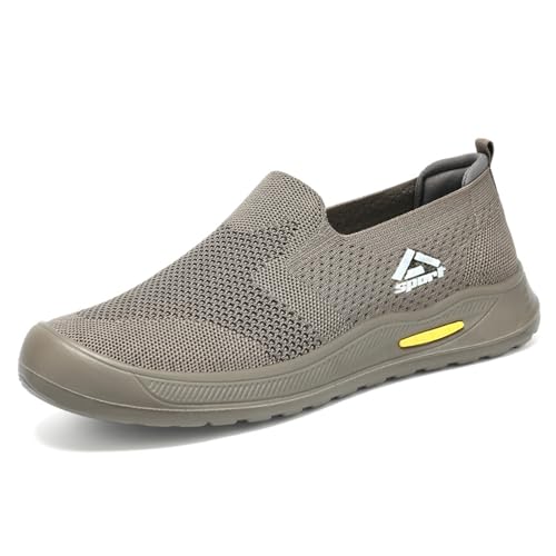 Herren-Sneaker aus Strick, Sneaker, Herren, Laufen, Sport, Sommer, Wanderschuhe, leicht, Sneaker, Sportschuhe, Sicherheitsschuhe, Sneaker, Orthopädische Sneakers, 01 Khaki., 43 EU von BIKETAFUWY