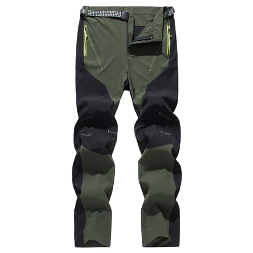 Herren Wanderhose Wasserdicht Softshellhose Outdoorhose Winddicht Warm Gefüttert Skihose Schnell Trocknend Snowboardhose Winter Trekkinghose Wanderhose Elastische Schlaghose Reißverschluss Taschen von BIKETAFUWY