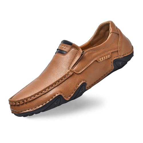 Mokassin Herren Leder für Business Hochzeit Schuhe Herren Stadt Atmungsaktiv Oxford und Derbies Urban Style Schuh Kostüm Bequem Oxford-Schuhe für Männer Wasserdicht Niedrige Schuhe, 01 Braun, 43 EU Mokassin Herren Leder für Business Hochzeit Schuhe Herren Stadt Atmungsaktiv Oxford und Derbies Urban Style Schuh Kostüm Bequem Oxford-Schuhe für Männer Wasserdicht Niedrige Schuhe, 01 Braun, 43 EU von BIKETAFUWY