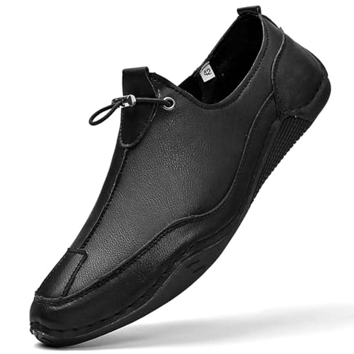 Mokassin Herren-Sneaker, Laufen, Sport, Leder, Sneaker, Herren, flach, leicht, Mokassins, Sneaker und Sportschuhe, Orthopädische Sneaker, Wanderschuhe, Walking, Sicherheitsschuhe, 01 Schwarz, 42 EU Mokassin Herren-Sneaker, Laufen, Sport, Leder, Sneaker, Herren, flach, leicht, Mokassins, Sneaker und Sportschuhe, Orthopädische Sneaker, Wanderschuhe, Walking, Sicherheitsschuhe, 01 Schwarz, 42 EU von BIKETAFUWY