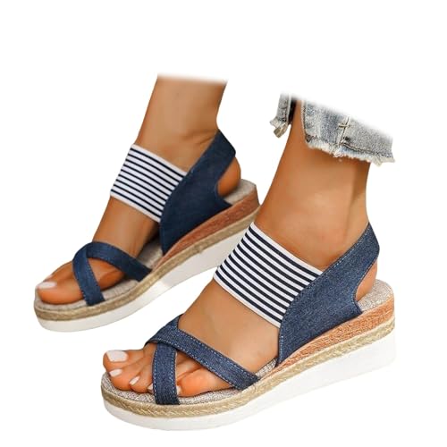 Pantoletten Damen Sommer Komfortables Slipper Anti-Rutsch Damenschuhe Anti-Rutsch Sandalen Peep Toe Freizeitschuhe Keilsandalen Hausschuhe Strandschuhe Casual Sommerschuhe Klassische Pantoletten von BIKETAFUWY