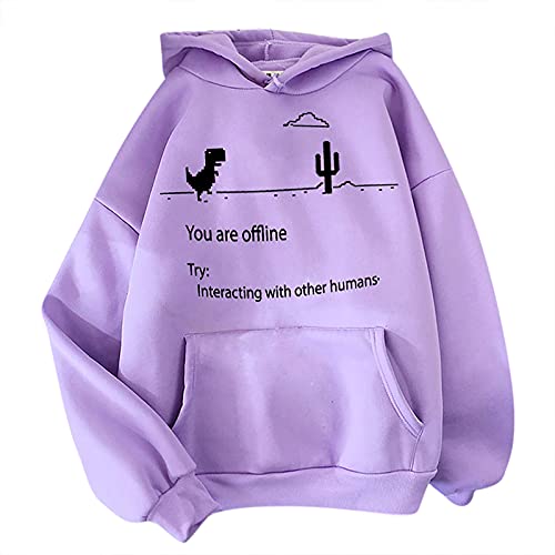 BIKETAFUWY Kapuzenpullover Damen LOS Angeles Sweatshirt Oversize Langarmshirt Oberteile Teenager Mädchen Lose Fleece Futter Hoodie Pullover Sweatjacke mit Kapuze Hooded Pulli Outwear Winter von BIKETAFUWY