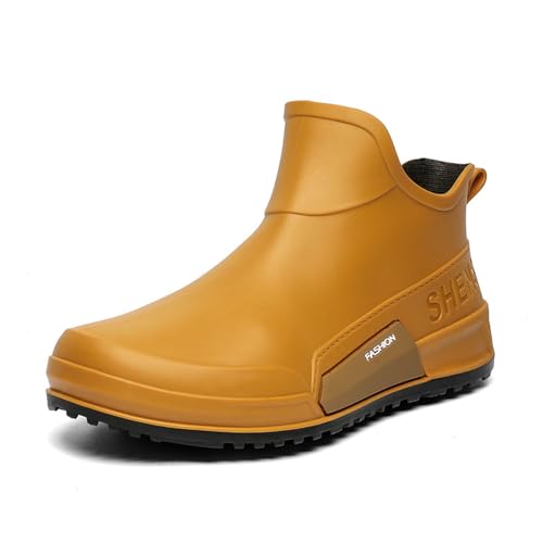 Regenstiefel für Damen und Herren, kurz, wasserdicht, Gummistiefel, Herren, bequem, für Outdoor, Garten, Arbeitsschuhe, rutschfest, Sicherheitsschuhe, wasserdicht, Stiefel, 01 Braun, 37 EU Regenstiefel für Damen und Herren, kurz, wasserdicht, Gummistiefel, Herren, bequem, für Outdoor, Garten, Arbeitsschuhe, rutschfest, Sicherheitsschuhe, wasserdicht, Stiefel, 01 Braun, 37 EU von BIKETAFUWY