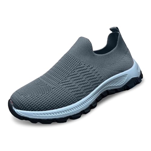 Sneaker für Herren und Damen, Sommer, aus Netzstoff, Sneaker, Laufen, Sport, ohne Schnürsenkel, orthopädisch, leicht, Sneaker und Sportschuhe, Wanderschuhe, Walking, Sicherheitsschuhe, 01 Grey, 45 EU Sneaker für Herren und Damen, Sommer, aus Netzstoff, Sneaker, Laufen, Sport, ohne Schnürsenkel, orthopädisch, leicht, Sneaker und Sportschuhe, Wanderschuhe, Walking, Sicherheitsschuhe, 01 Grey, 45 EU von BIKETAFUWY