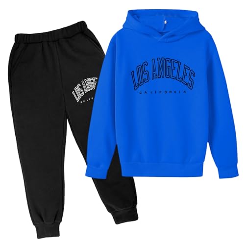 Trapstar Anzug Kinder Trapstar Jogginganzug 2-teilig Herbst Leichte Trapstar Logo Trainingsanzug Sportanzug Jungen Mädchen Tracksuit Unisex Jogging Anzug Set mit Pullover und Sporthosen Schwarz von BIKETAFUWY