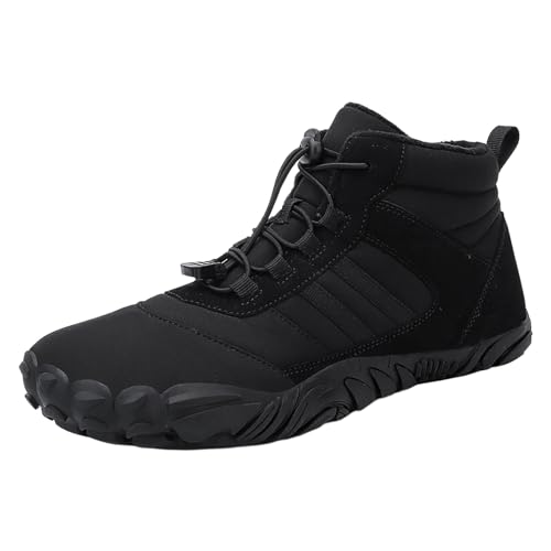 Winter Barfußschuhe Damen Herren Wasserdicht Schnell Trocknend Traillaufschuhe Wanderschuhe Zehenschuhe Hohe Warme und Rutschfeste Stiefel Outdoorheld Winterschuhe Barfuss Schuhe Unisex 36-47 EU von BIKETAFUWY