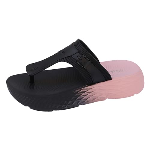 pantoletten damen Peep Toe Freizeitschuhe Anti-Rutsch Damenschuhe Slingback Muffin Weiche Sohle Sommerschuhe Hausschuhe Flip Flops Orthopädische Schuhe mit fussbett für Urlaub Camping und Reisen von BIKETAFUWY