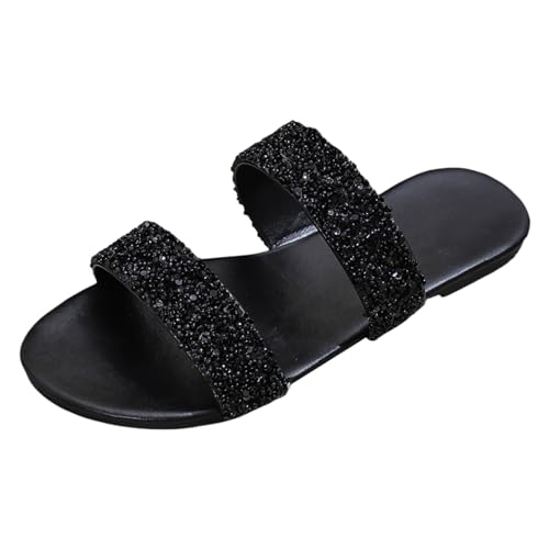 pantoletten damen sommer pantoletten damen mit fussbett Peep Toe Freizeitschuhe Anti-Rutsch Damenschuhe Komfortables Plateausandalen Klassische Hausschuhe Strandschuhe Orthopädische Schuhe von BIKETAFUWY