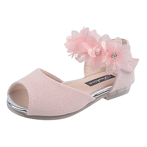 sandalen mädchen 22 Plateausandalen Sommersandalen mit Klettverschluss Peep Toe Prinzessin Schuhe Strandsandalen Elegant Glänzenden Abendschuhe Bohemian Sandaletten Blume Freizeitschuhe von BIKETAFUWY