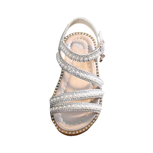 sandalen mädchen 27 Plateausandalen Sommersandalen mit Klettverschluss Peep Toe Prinzessin Schuhe Strandsandalen Elegant Glänzenden Abendschuhe Bohemian Sandaletten Freizeitschuhe von BIKETAFUWY