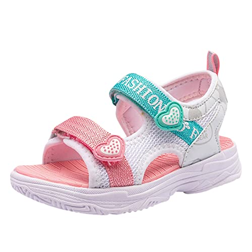 sandalen mädchen 27 Plateausandalen Sommersandalen mit Klettverschluss Peep Toe Strandsandalen Sommerschuhe Kinderschuhe Bohemian Sandaletten Komfortables Anti-Rutsch Freizeitschuhe von BIKETAFUWY