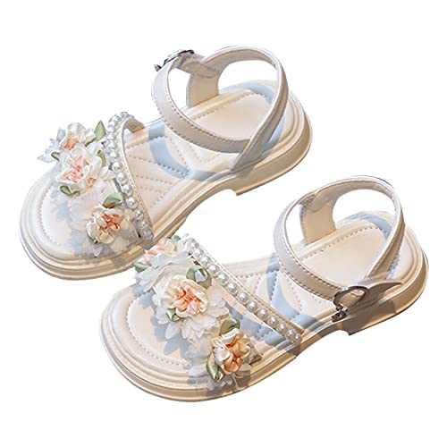 sandalen mädchen 31 Plateausandalen Sommersandalen mit Klettverschluss Peep Toe Strandsandalen Prinzessin Schuhe Elegant Glänzenden Abendschuhe Bohemian Sandaletten Blume Freizeitschuhe von BIKETAFUWY