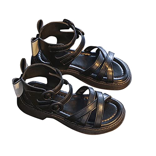 sandalen mädchen 33 mit Absatzund und Klettverschluss Peep Toe Prinzessin Schuhe Strandsandalen Weiche Sohle Sommerschuhe Elegant Glänzenden Abendschuhe Bohemian Sandaletten Freizeitschuhe von BIKETAFUWY