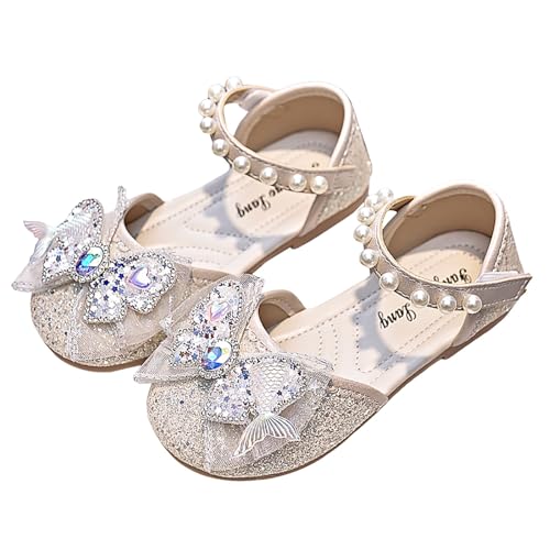 sandalen mädchen 34 Plateausandalen Sommersandalen mit Klettverschluss Peep Toe Prinzessin Schuhe Strandsandalen Elegant Glänzenden Abendschuhe Bohemian Sandaletten Schmetterling Freizeitschuhe von BIKETAFUWY