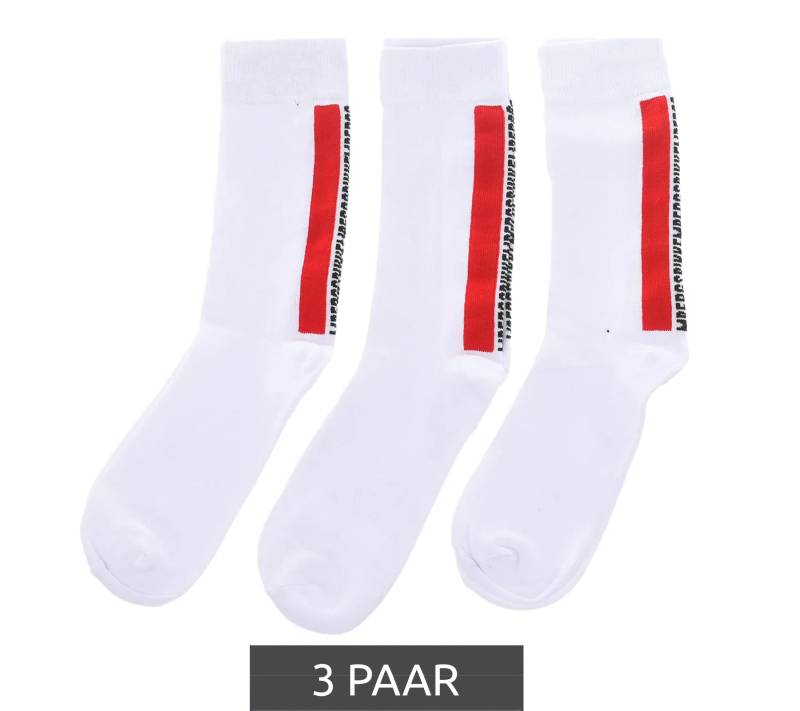 3 Paar BIKKEMBERGS Herren Tennis-Socken mit Markenschriftzug Baumwoll-Strümpfe BF_009 Weiß von BIKKEMBERGS