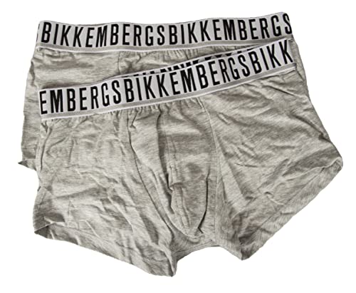 BIKKEMBERGS Boxer Herren 2er-Pack Boxershorts aus elastischer Baumwolle Gummizug auf Sicht Unterwäsche Artikel BKK1UTR01BI BI Pack Trunk, Melange Grey, M BIKKEMBERGS Boxer Herren 2er-Pack Boxershorts aus elastischer Baumwolle Gummizug auf Sicht Unterwäsche Artikel BKK1UTR01BI BI Pack Trunk, Melange Grey, M von BIKKEMBERGS
