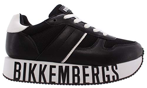 BIKKEMBERGS Damen Mädchenschuhe Sneakers Junior Leder Schwarz von BIKKEMBERGS