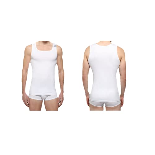 Bikkembergs Bipack Nr. 2 Tanktops für Herren, breite Schulter, elastisch, Weiß, Small von BIKKEMBERGS